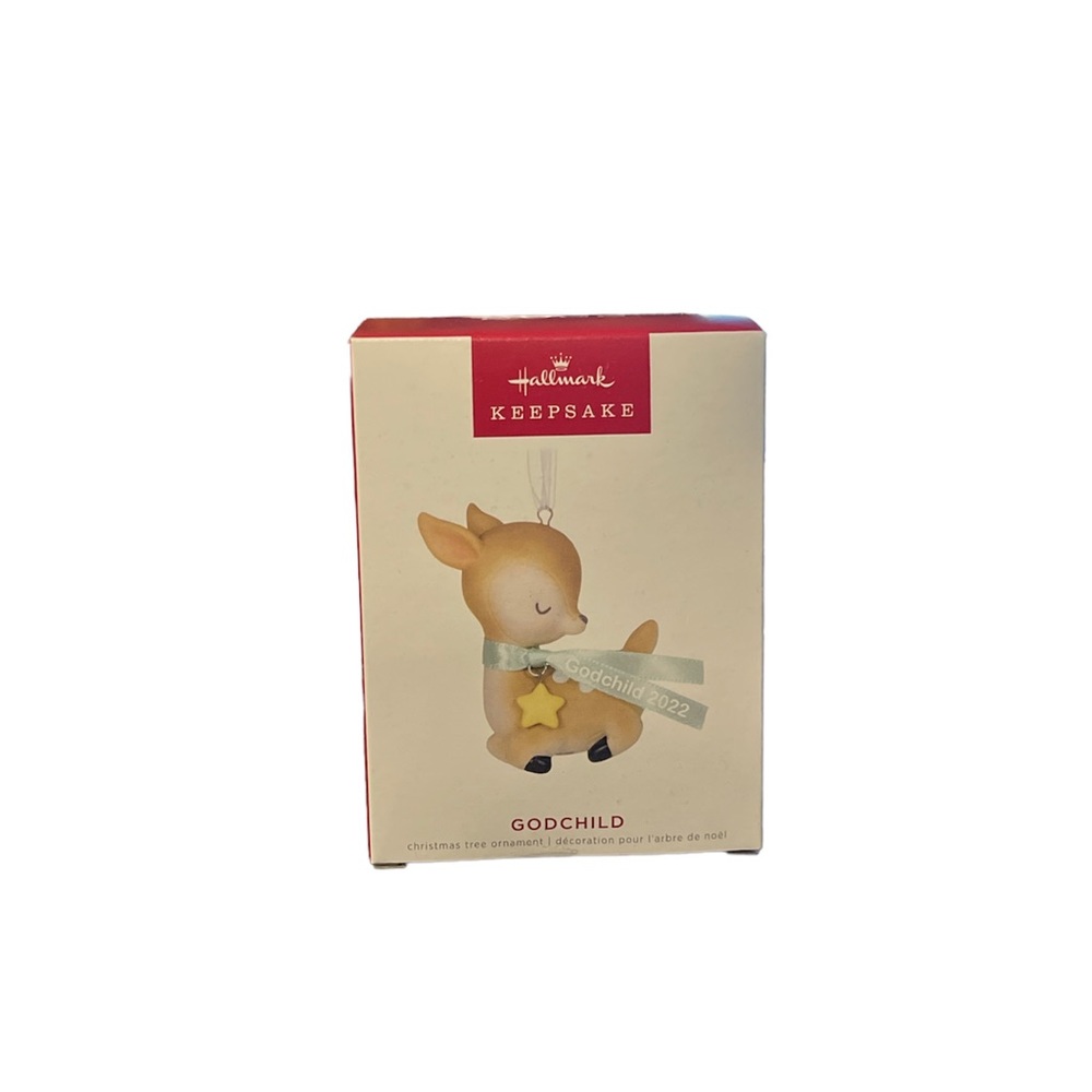 Hallmark Keepsake - Godchild‎ - 2022 Sleeping Deer Ornament NEW IN BOX